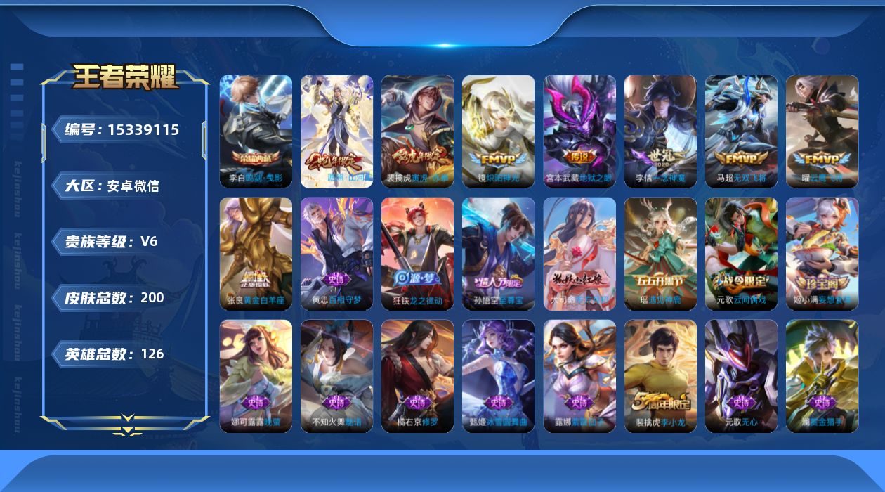 WZQM423137王者荣耀账号详情图15