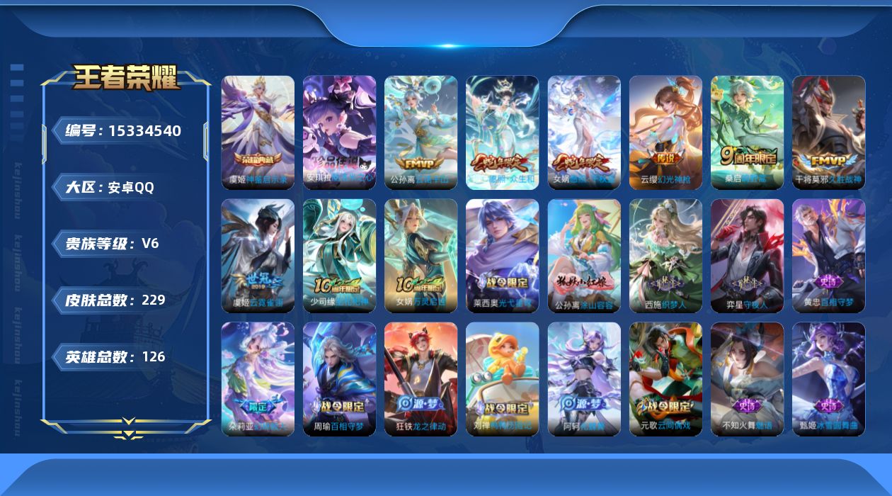 WZQM422859王者荣耀账号详情图15