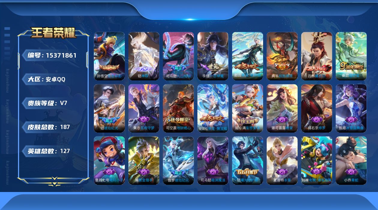 WZQM423720王者荣耀账号详情图14