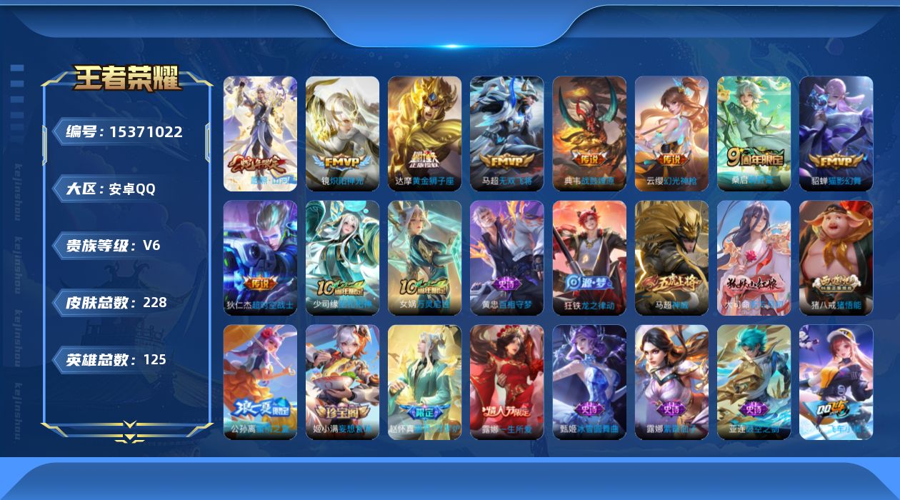 WZQM423656王者荣耀账号详情图13