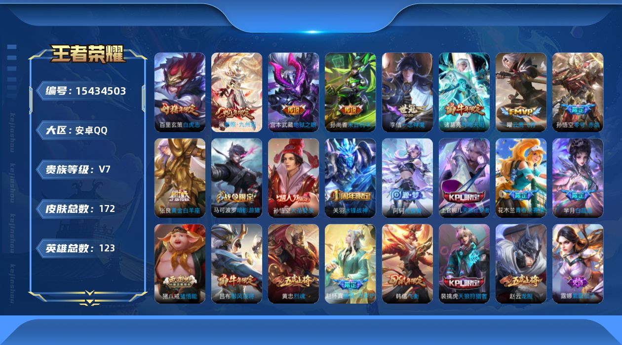 WZQM432410王者荣耀账号详情图13