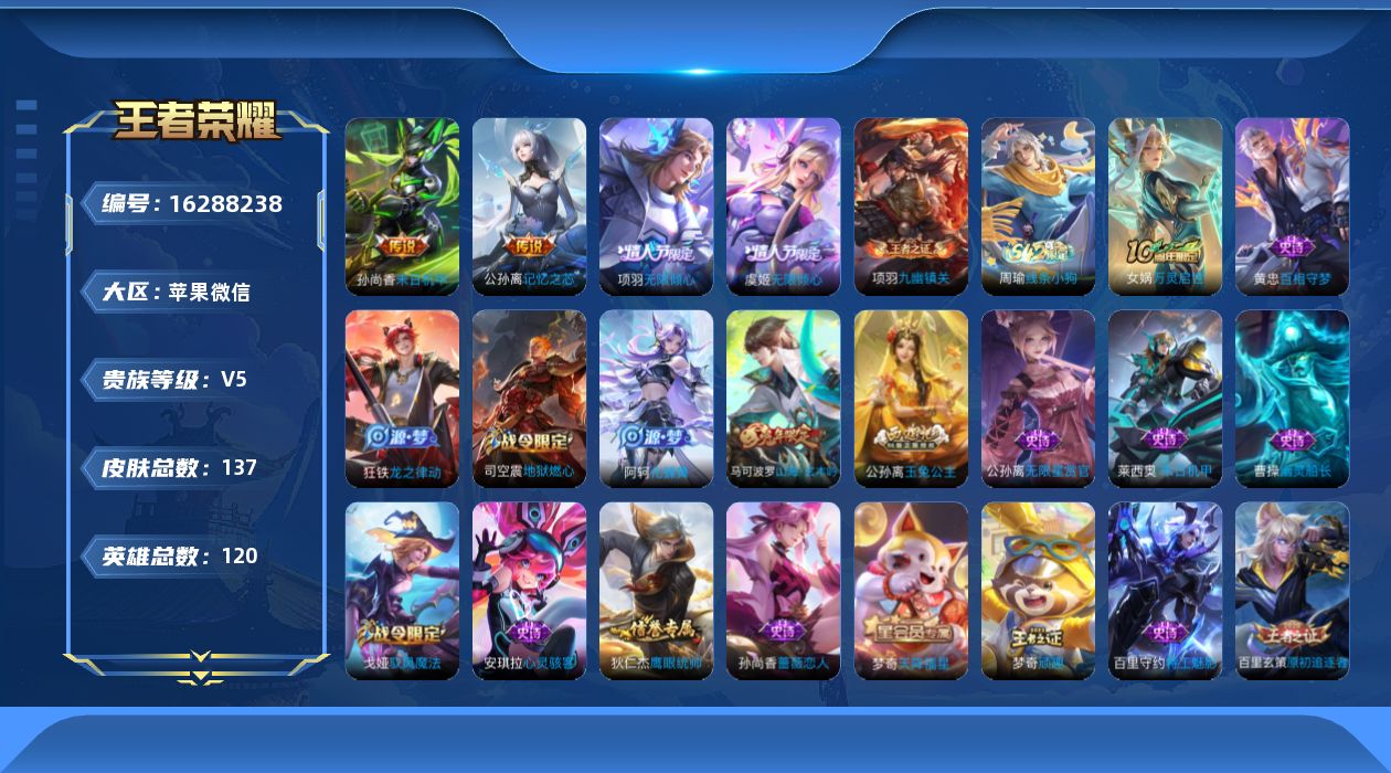 WZQM4105788王者荣耀账号详情图14