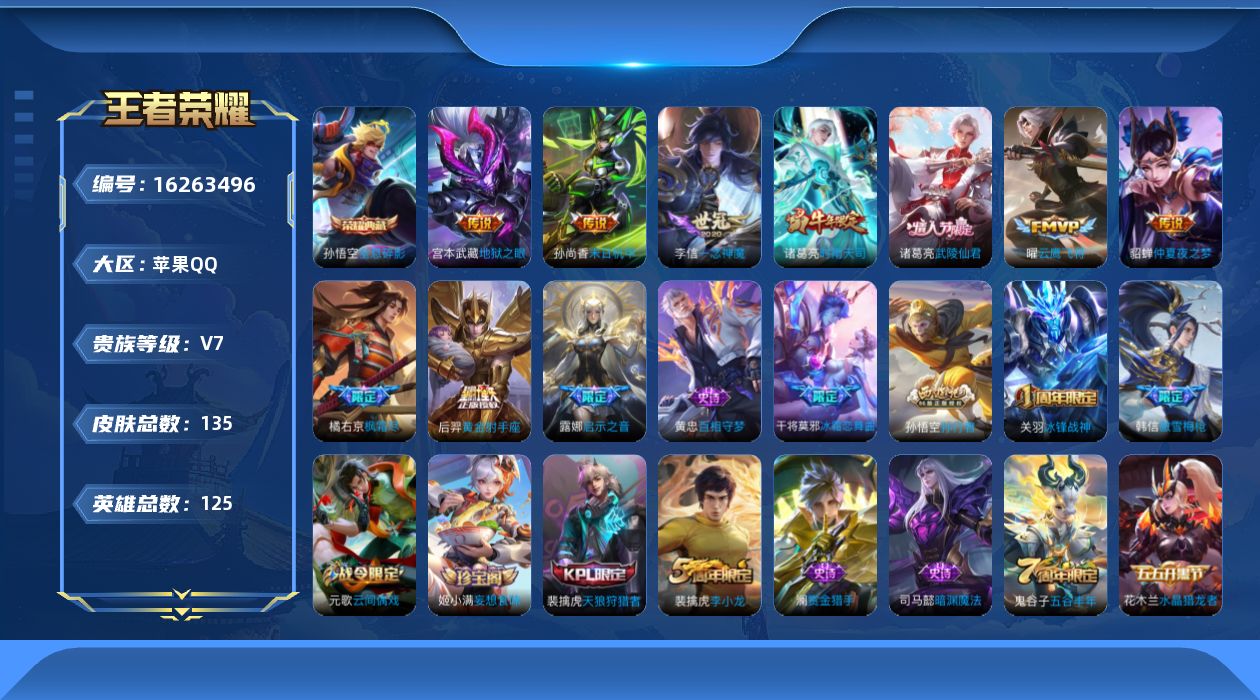 WZQM4103810王者荣耀账号详情图14