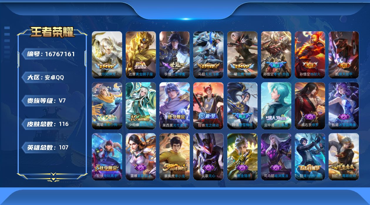 WZQM4161184王者荣耀账号详情图14