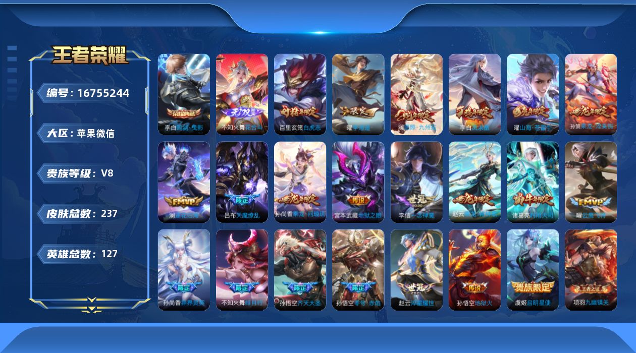 WZQM4160575王者荣耀账号详情图26