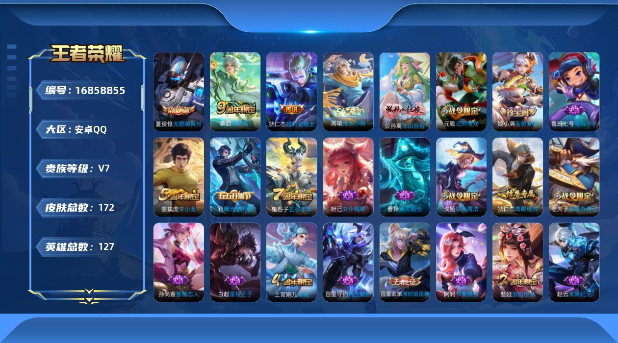 WZQM4170355王者荣耀账号详情图14