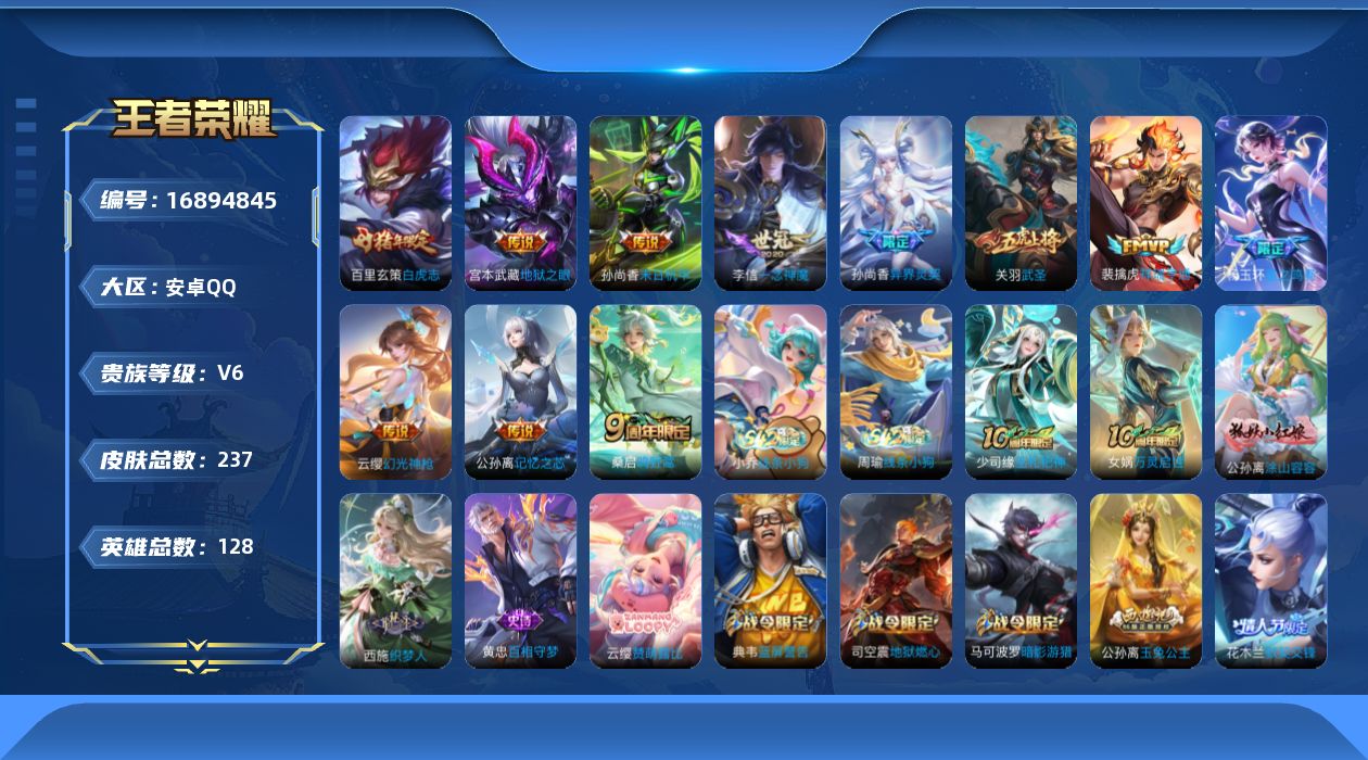 WZQM4170684王者荣耀账号详情图14