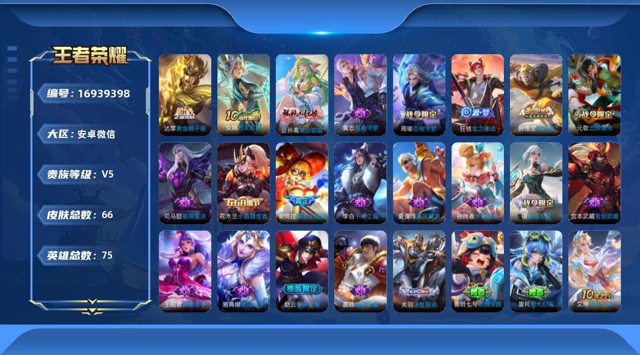 WZQM4172138王者荣耀账号详情图13