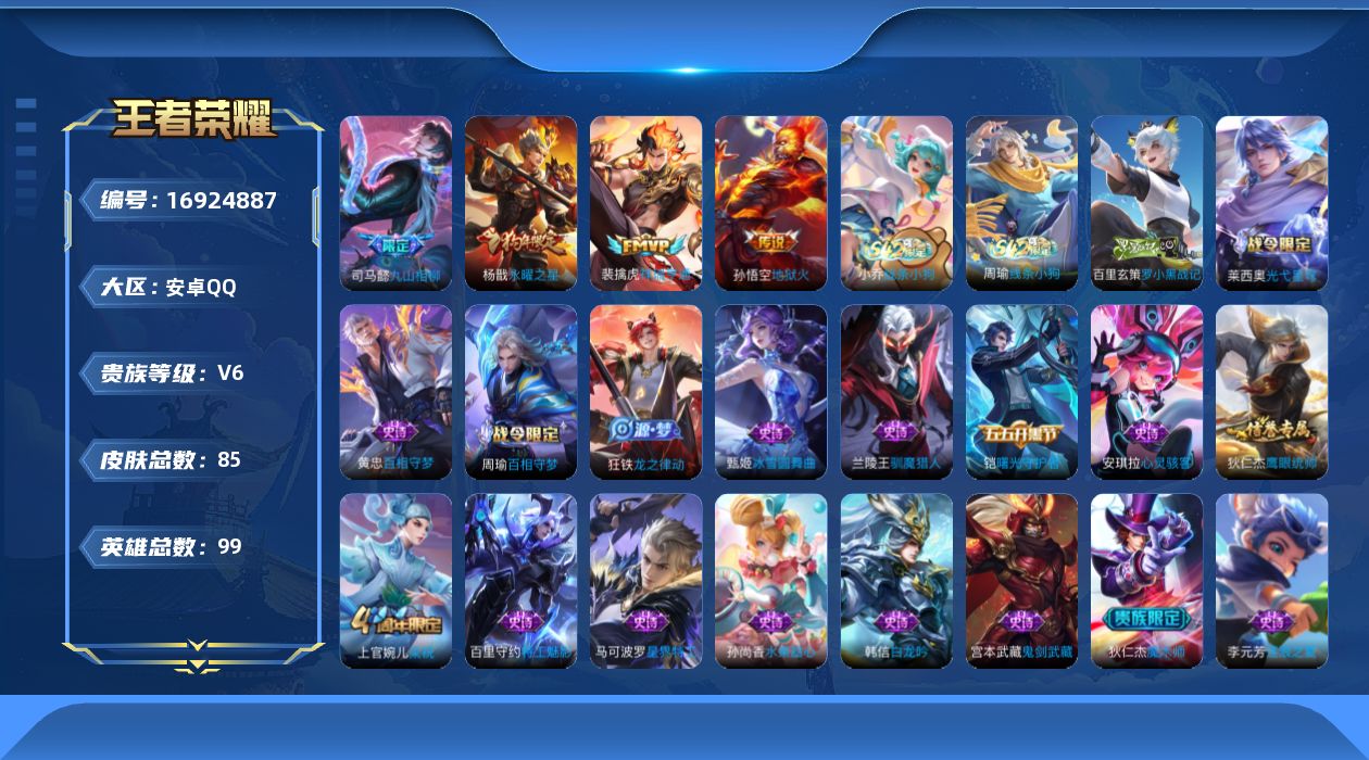 WZQM4171085王者荣耀账号详情图13