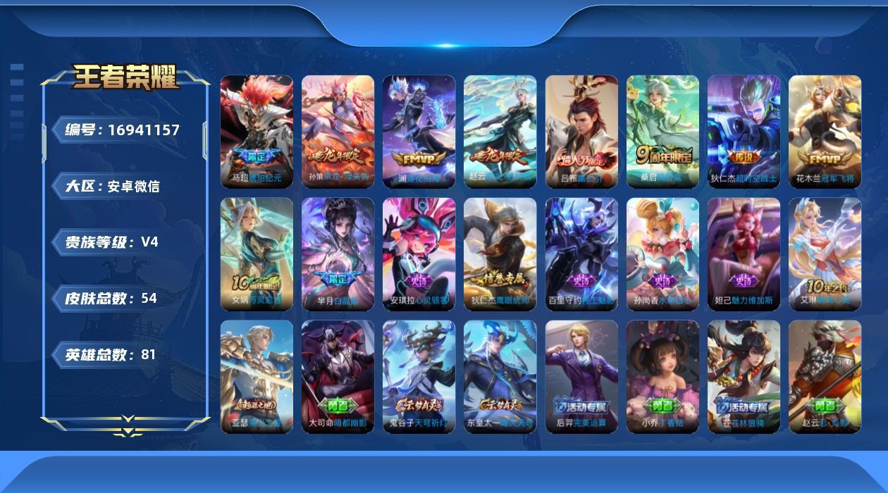 WZQM4172149王者荣耀账号详情图12