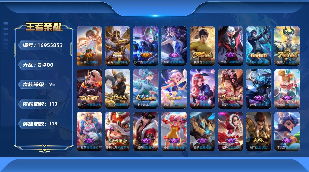 WZQM4172830王者荣耀账号详情图11