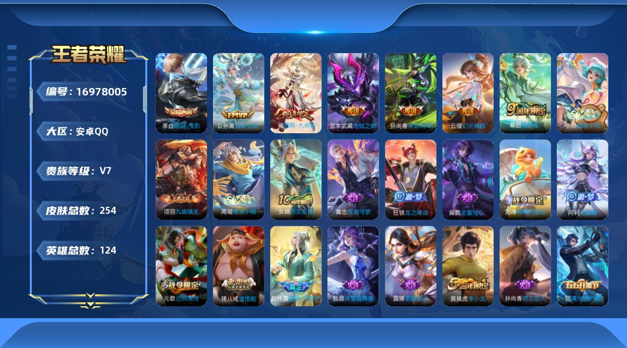 WZQM4172810王者荣耀账号详情图15