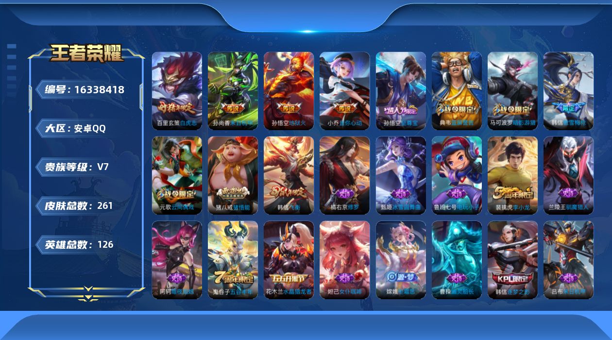 WZQM4110113王者荣耀账号详情图14