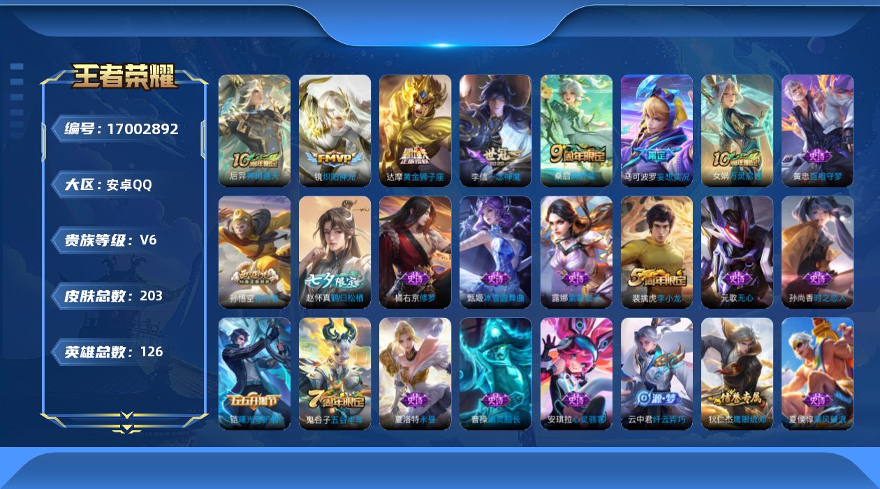 WZQM4173993王者荣耀账号详情图13 WZQM4173993王者荣耀账号详情图13