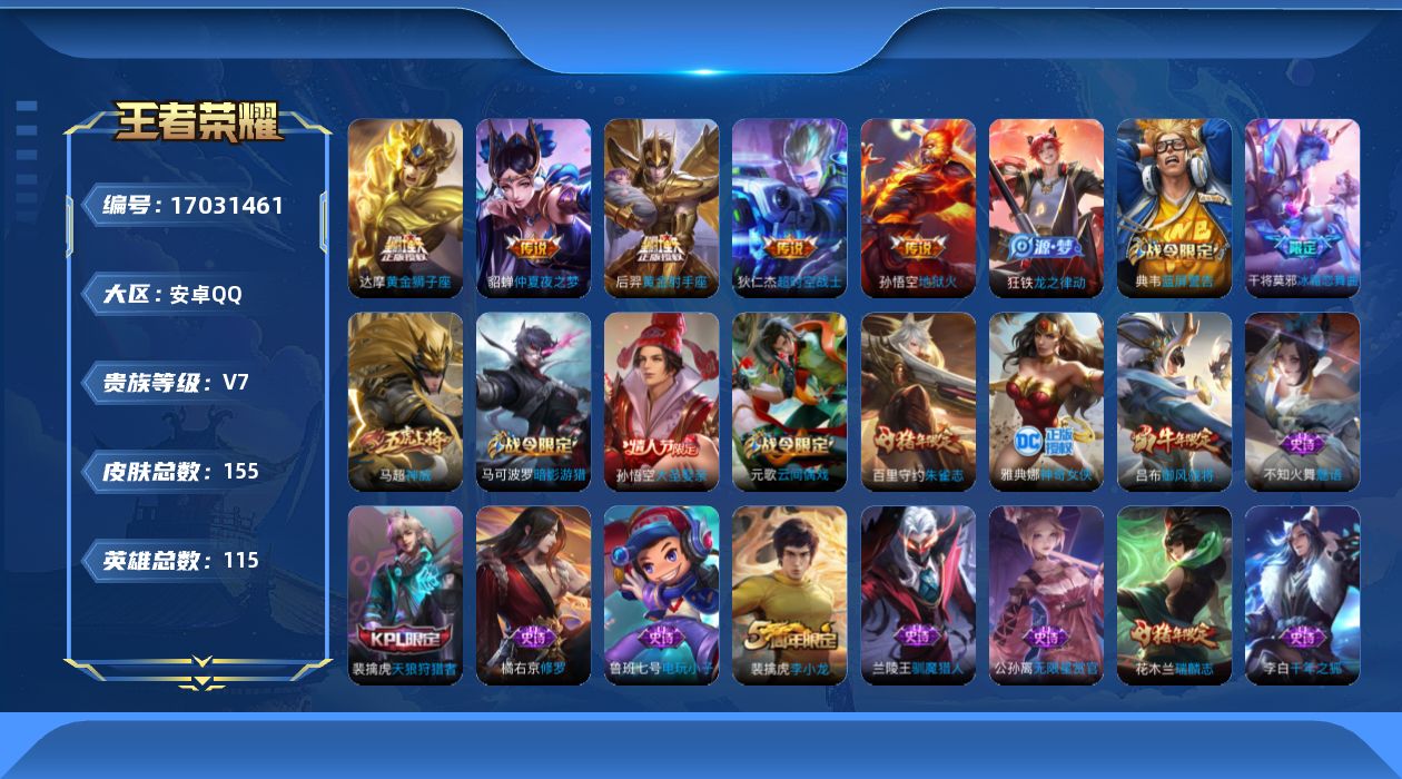 WZQM4174674王者荣耀账号详情图14