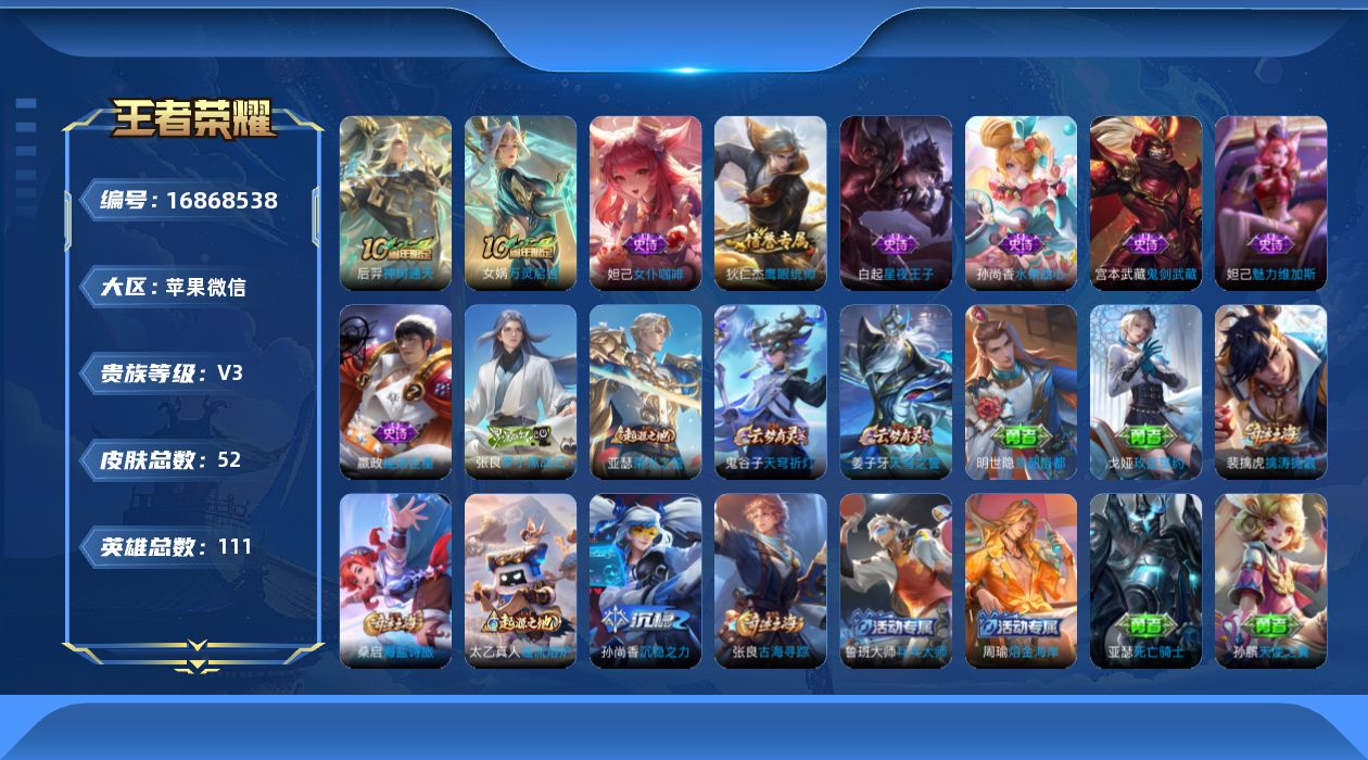 WZQM4176111王者荣耀账号详情图14