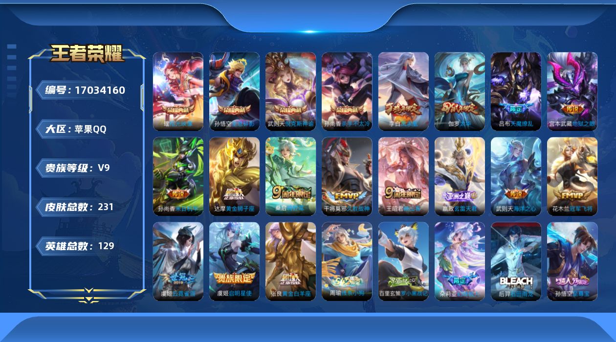 WZQM4174946王者荣耀账号详情图17