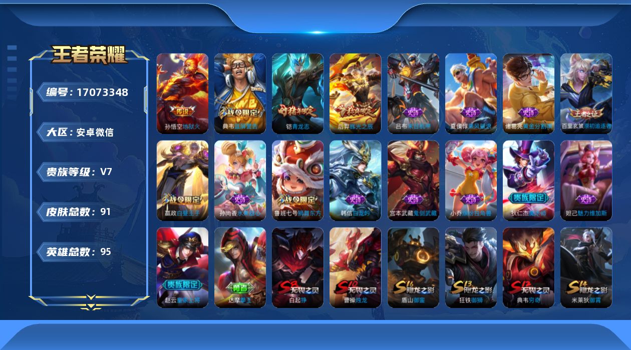 WZQM4179380王者荣耀账号详情图14