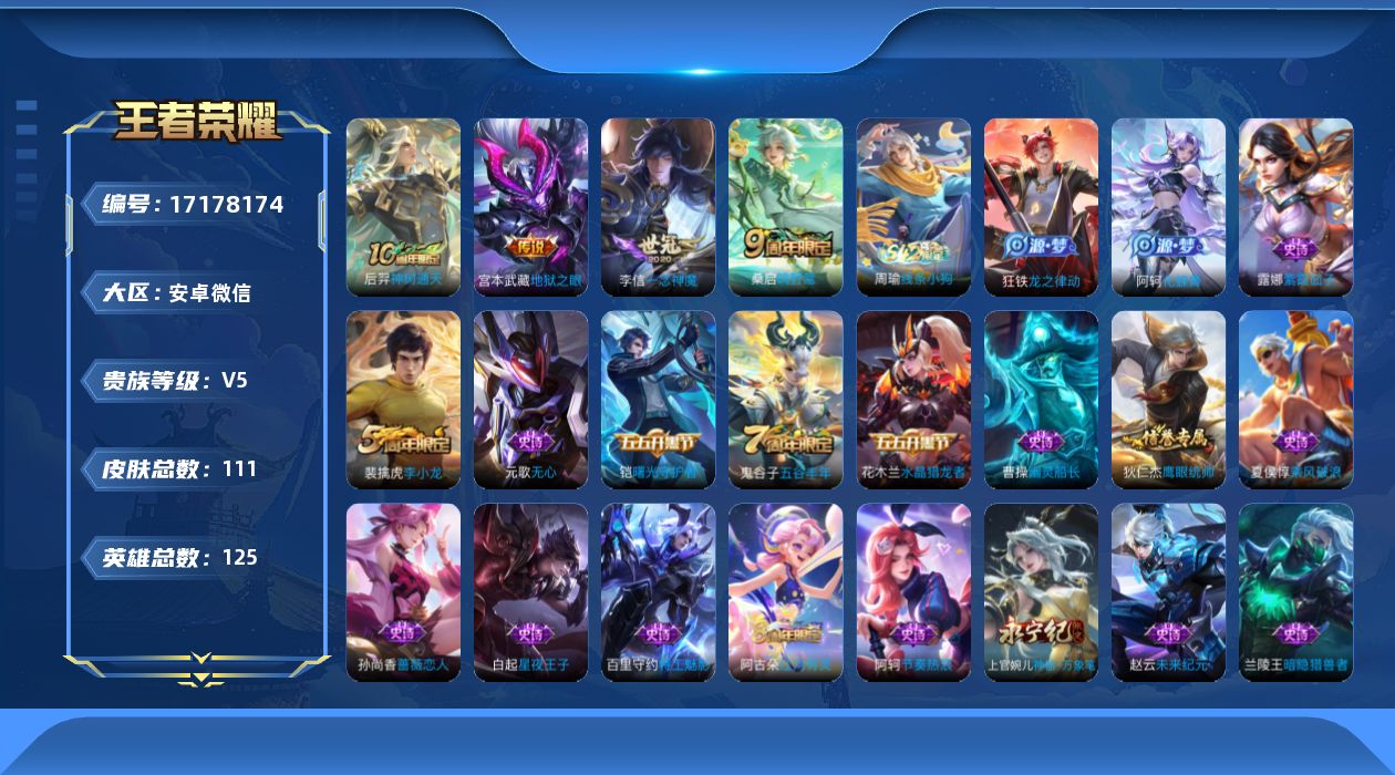 WZQM4191474王者荣耀账号详情图14