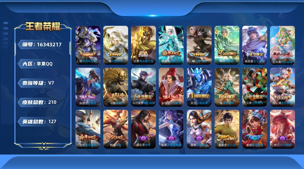 WZQM4110748王者荣耀账号详情图13