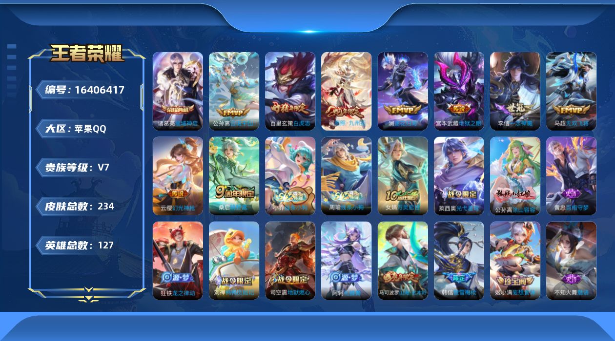 WZQM4117119王者荣耀账号详情图13