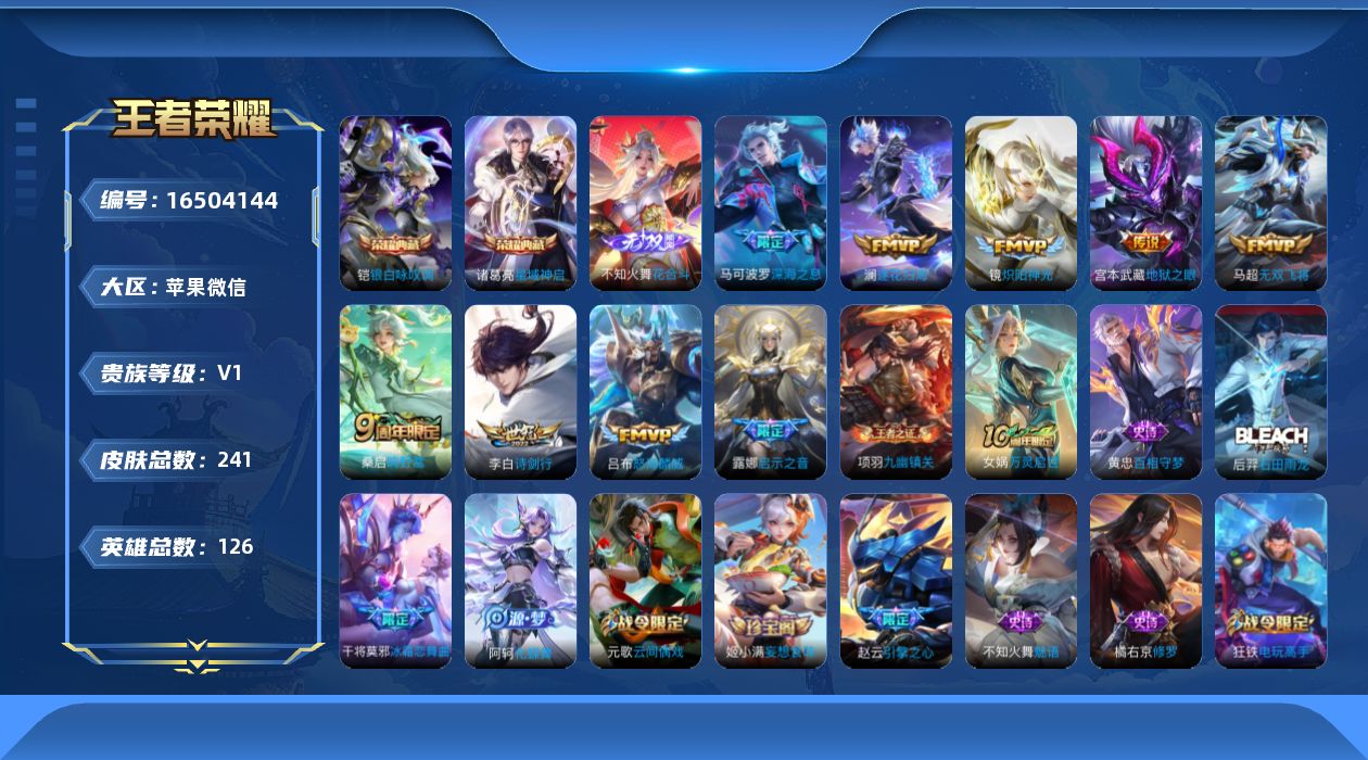 WZQM4125608王者荣耀账号详情图16