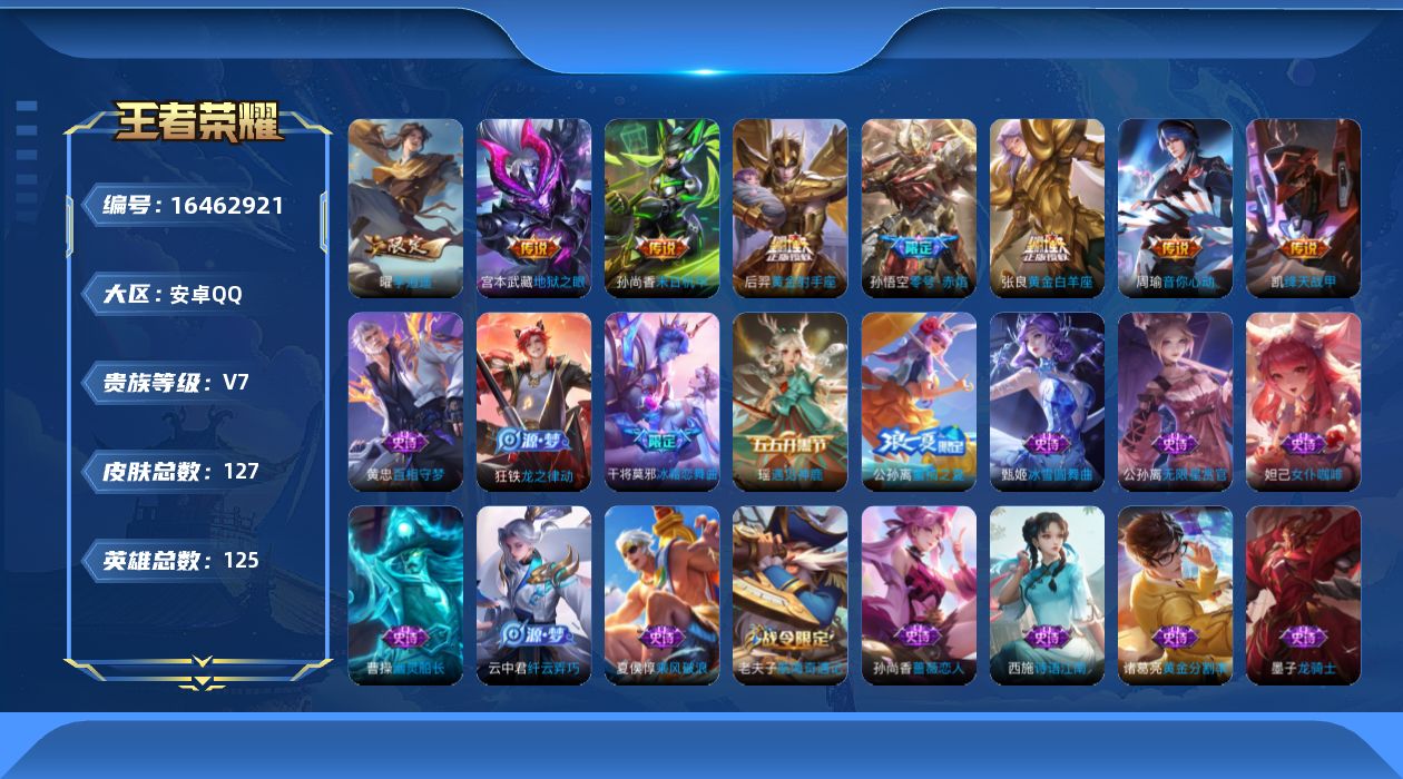 WZQM4122016王者荣耀账号详情图13 WZQM4122016王者荣耀账号详情图13