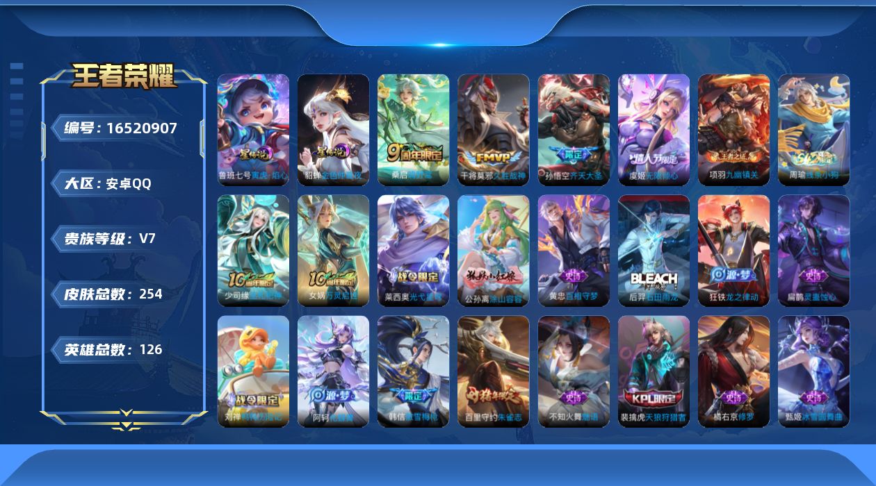 WZQM4128518王者荣耀账号详情图17