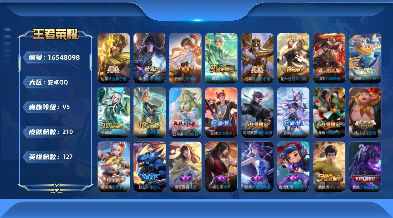 WZQM4132717王者荣耀账号详情图14