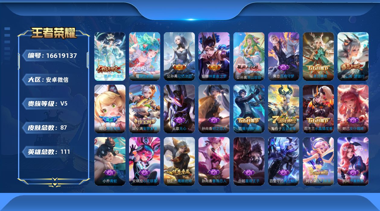 WZQM4140629王者荣耀账号详情图12