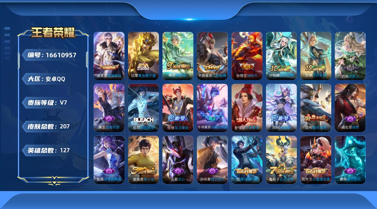 WZQM4139165王者荣耀账号详情图17