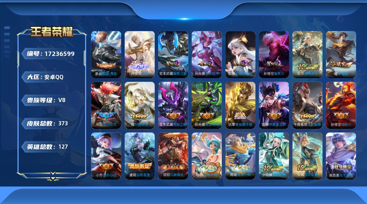 WZQM4195934王者荣耀账号详情图22