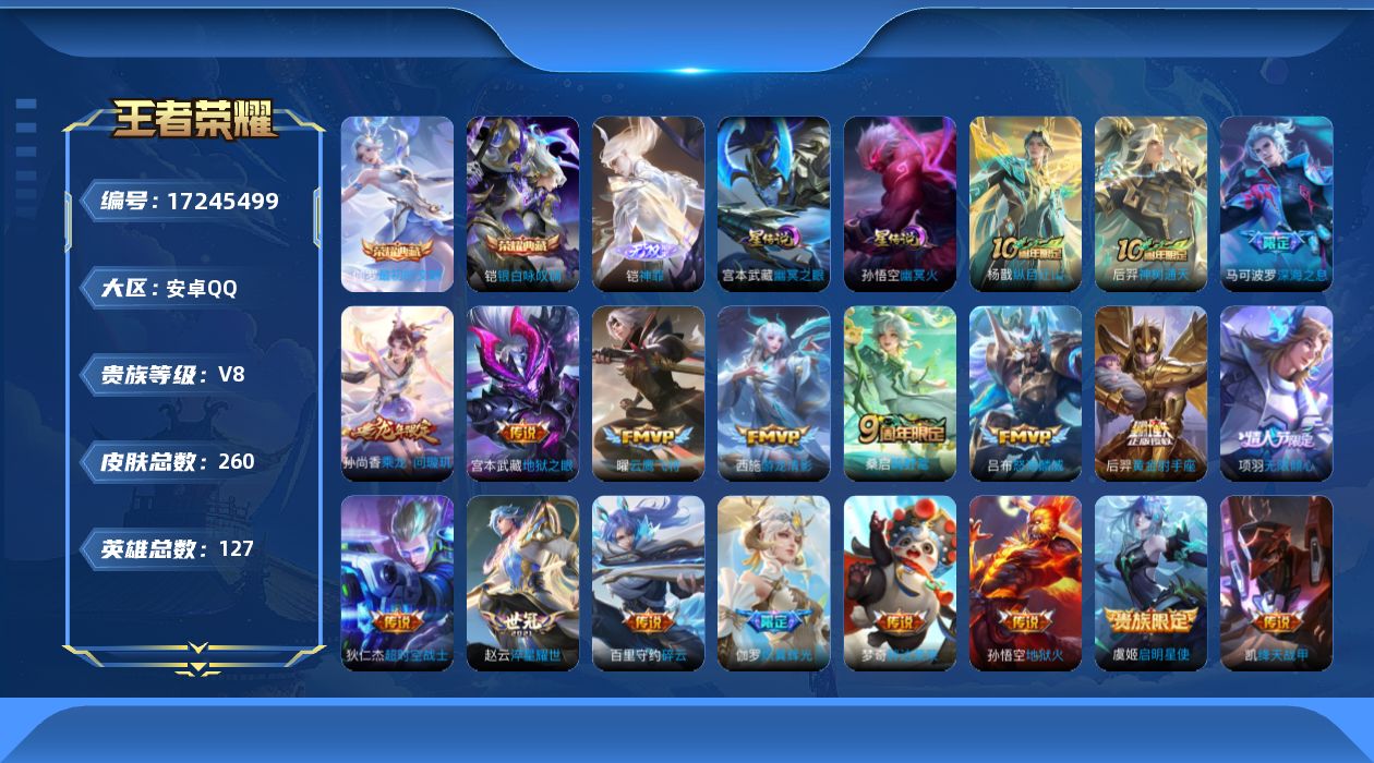 WZQM4196295王者荣耀账号详情图22