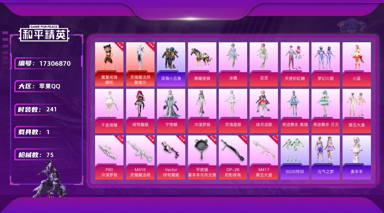 和平精英账号苹果QQ2红装 14粉装 6特效枪 1载具 3印记 可二次 可修改实名 
【三级神装】三级魔童闹海-哪吒
【