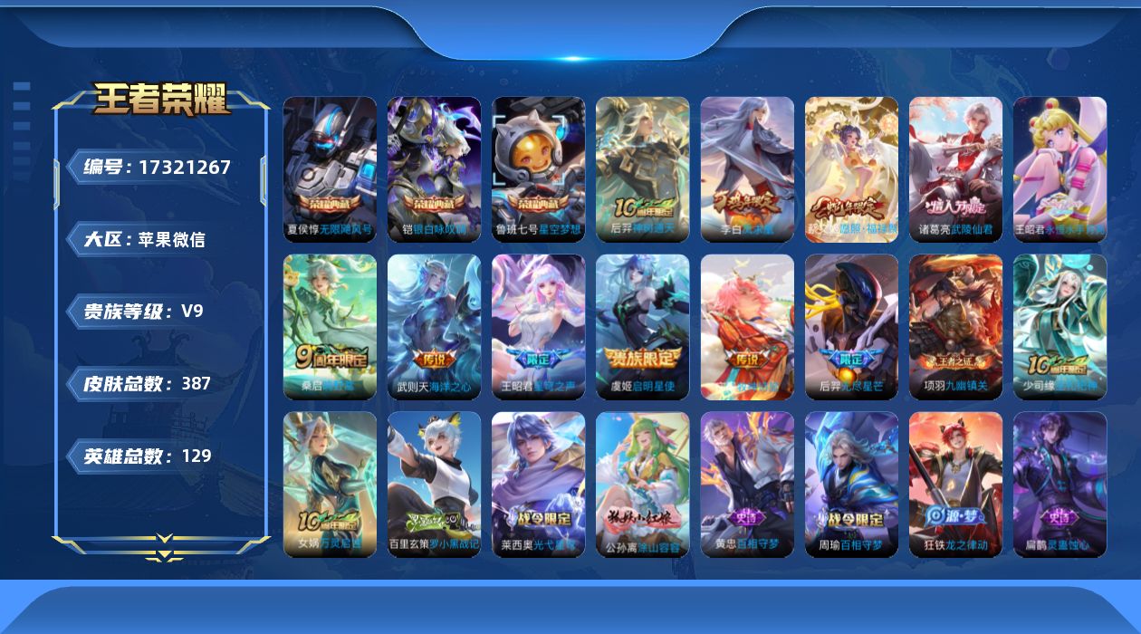 WZQM4201168王者荣耀账号详情图19