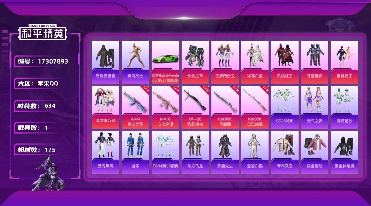和平精英账号苹果QQ[17307893]7粉装 5特效枪 1.0载具 26印记 可二次 
【热门装扮】奇异狩猎者,快乐主