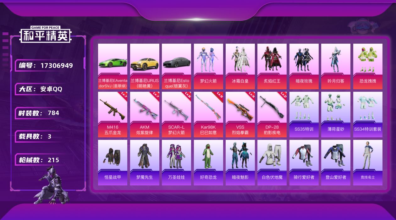 和平精英账号安卓QQ[17306949]6粉装 6特效枪 3载具 16印记 可二次 可修改实名 
【热门装扮】梦幻火箭(