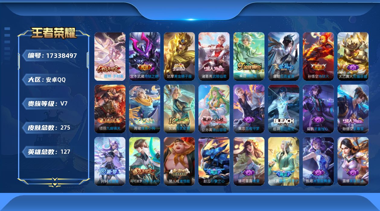 WZQM4202780王者荣耀账号详情图16